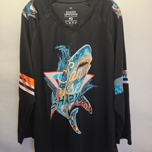 NHL San Jose Sharks Uprising Jersey Mens Medium M Tristan Eaton Black Teal